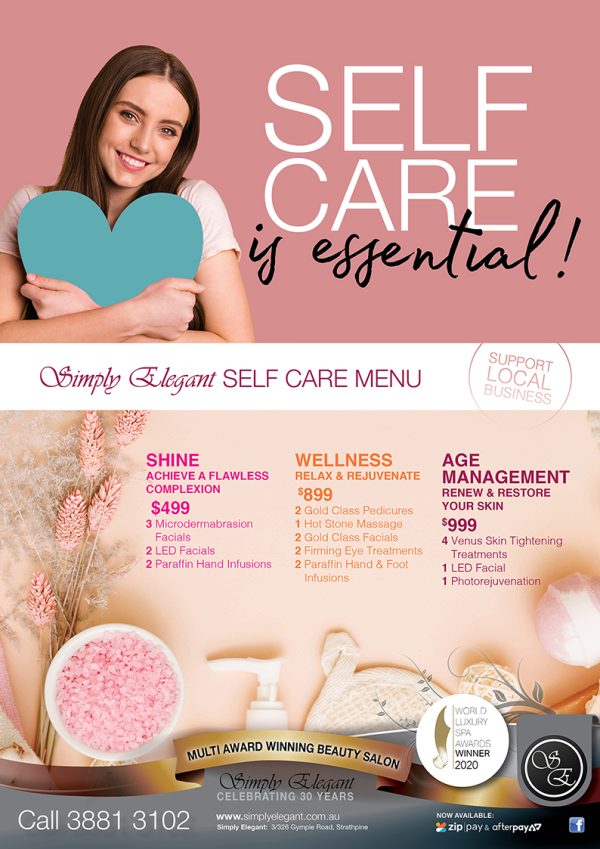 web - Simply Elegant A4 Poster - Selfcare Promo - March 2021 v2